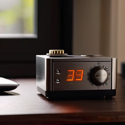 A high-quality mechanical timer on a desk.