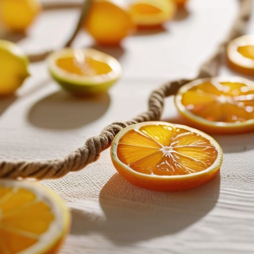 Minimalist dried citrus garlands for holiday decor.